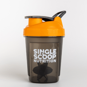 Orange coloured Single Scoop branded shaker